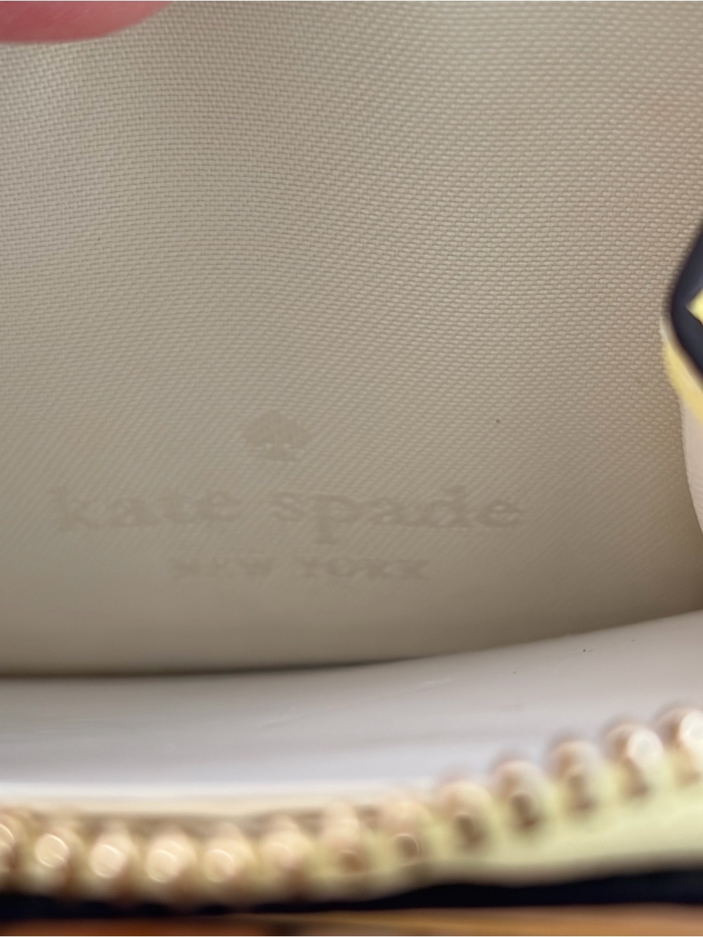 kate spade Pebbled Leather Wristlet Card Case in Yellow with Gold Hardware - Picture 7 of 9